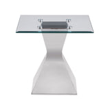 Jenny - Glass Top Stainless Steel Side End Table - Chrome