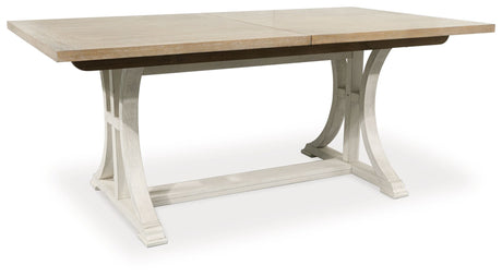Shaybrock - Antique White / Brown - Rectangular Dining Room Extension Table