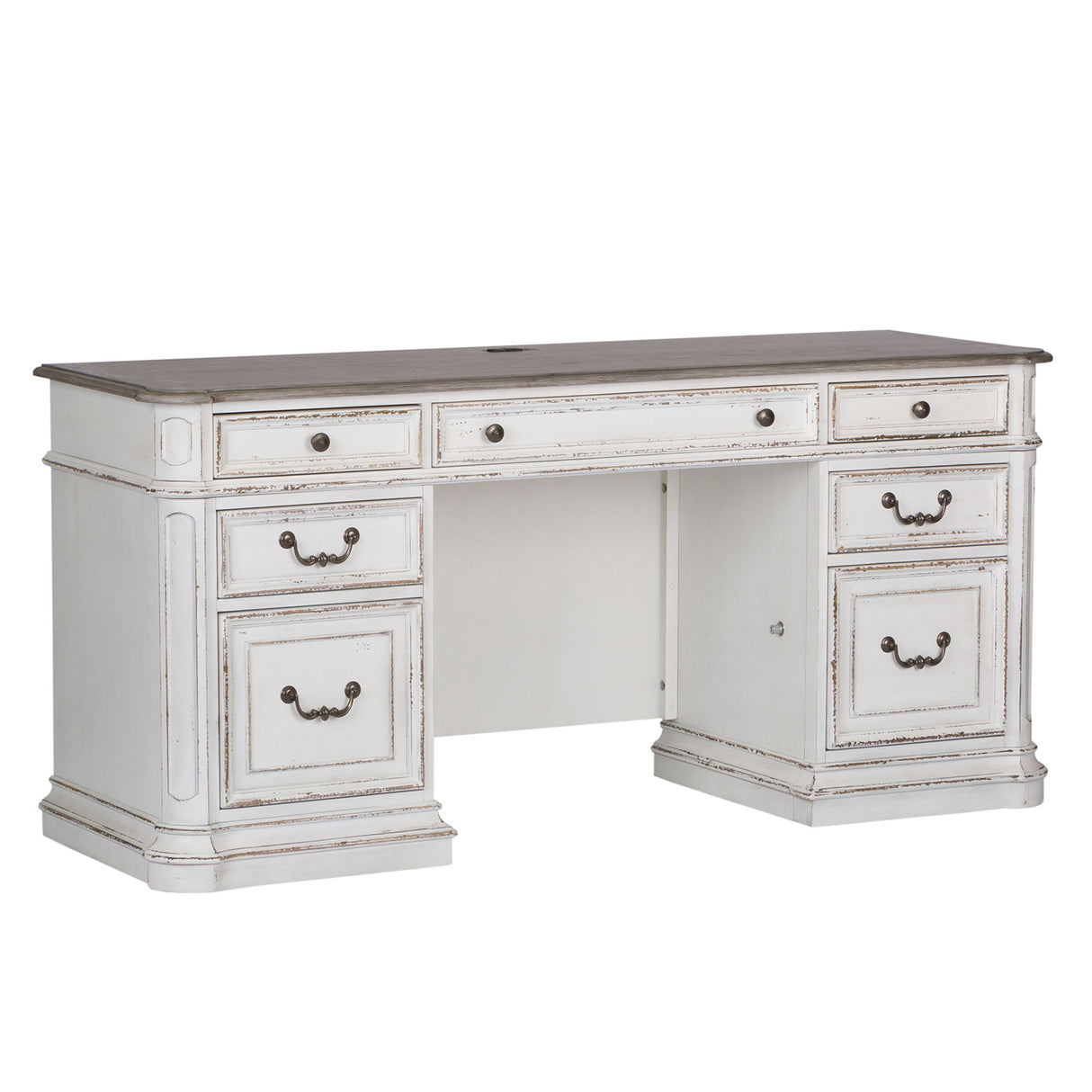 Magnolia Manor - Credenza - White - Framed Drawers