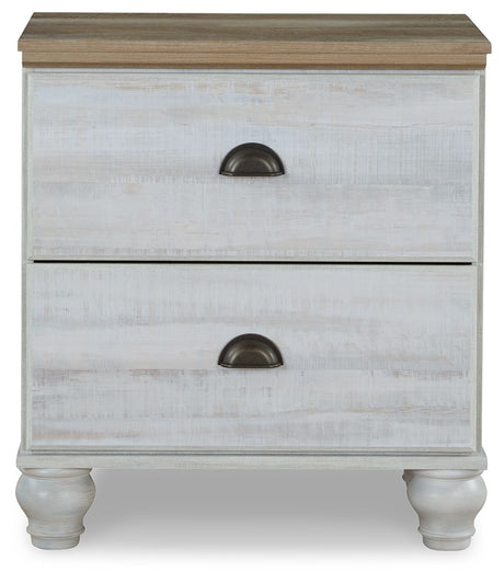 Haven Bay - Brown / Beige - Two Drawer Night Stand