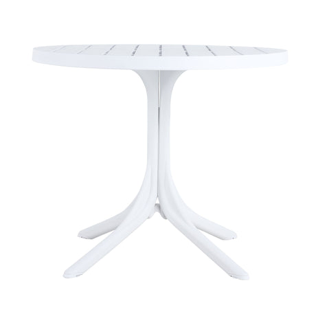 Modern Round Table, Waterproof, UV Resistant And Durable - White