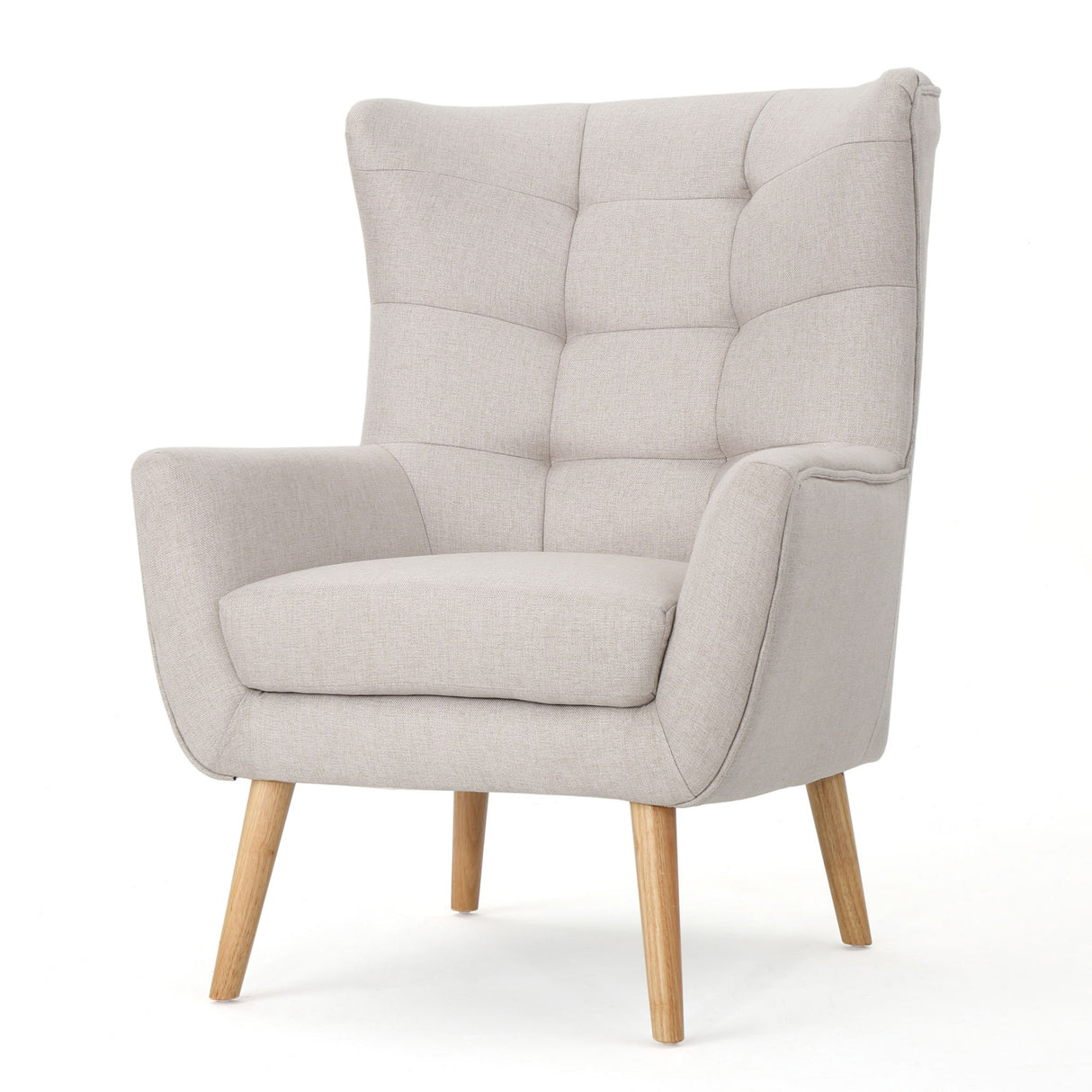 Club Chair With Rubberwood Legs