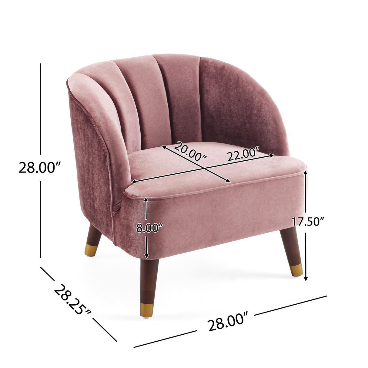 Elegant Upholstered Barrel Accent Chair With Wooden Legs