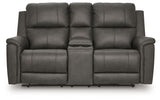 Bleckley - Anchor - Power Reclining Loveseat With Console / Adjustable Headrest