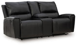 Glossmore - Black - Reclining Loveseat With Console