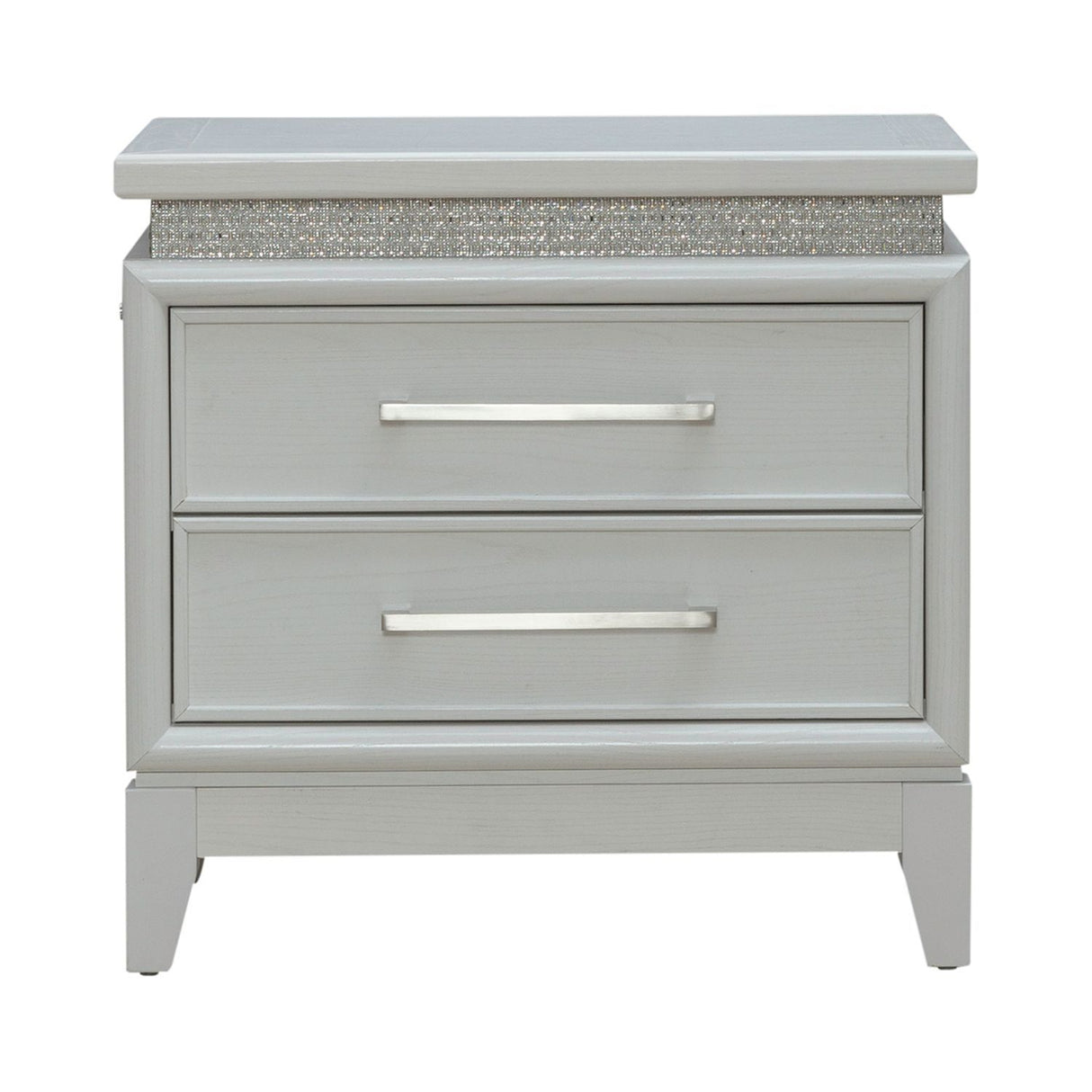 Reflections - Nightstand With Lights and Charging Station - White