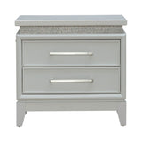 Reflections - Nightstand With Lights and Charging Station - White