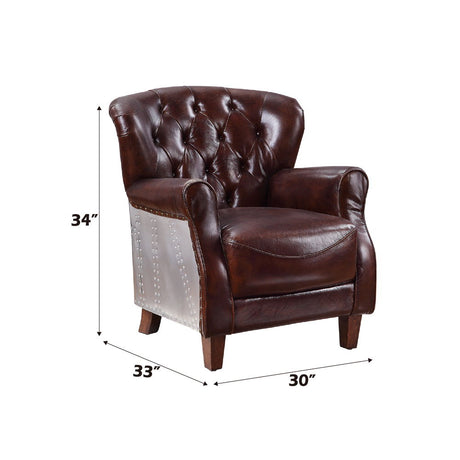 Brancaster - Accent Chair - Vintage Brown & Aluminum