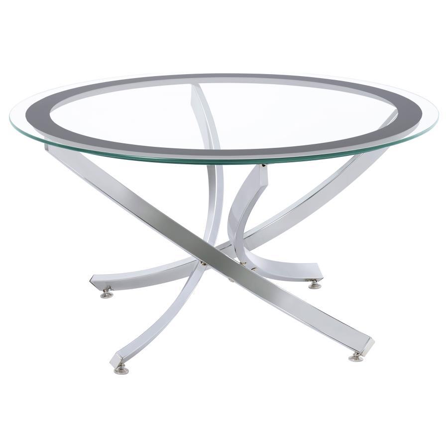 Brooke - Round Glass Top Coffee Table Set