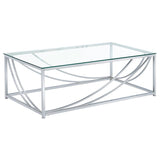 Lille - Glass Top Rectangular Coffee Table Accents - Chrome