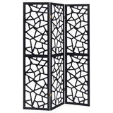 Nailan - 3-panel Open Mosaic Pattern Room Divider - Black