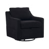 Linen Fabric 360° Swivel Accent Chair With Upholstered Back Pillow And Rivet Armrest