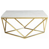 Meryl - Square Coffee Table - White And Gold