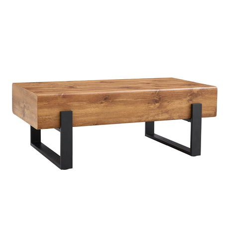 Rustic Coffee Table With Metal Legs
