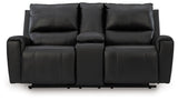 Glossmore - Black - Reclining Loveseat With Console