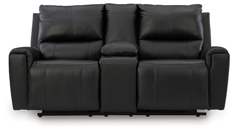 Glossmore - Black - Reclining Loveseat With Console
