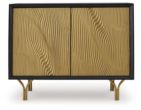 Tayner - Black / Gold Finish - Accent Cabinet