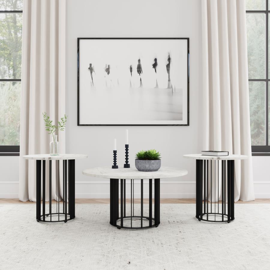 Haven - Round Marble Coffee Table Set