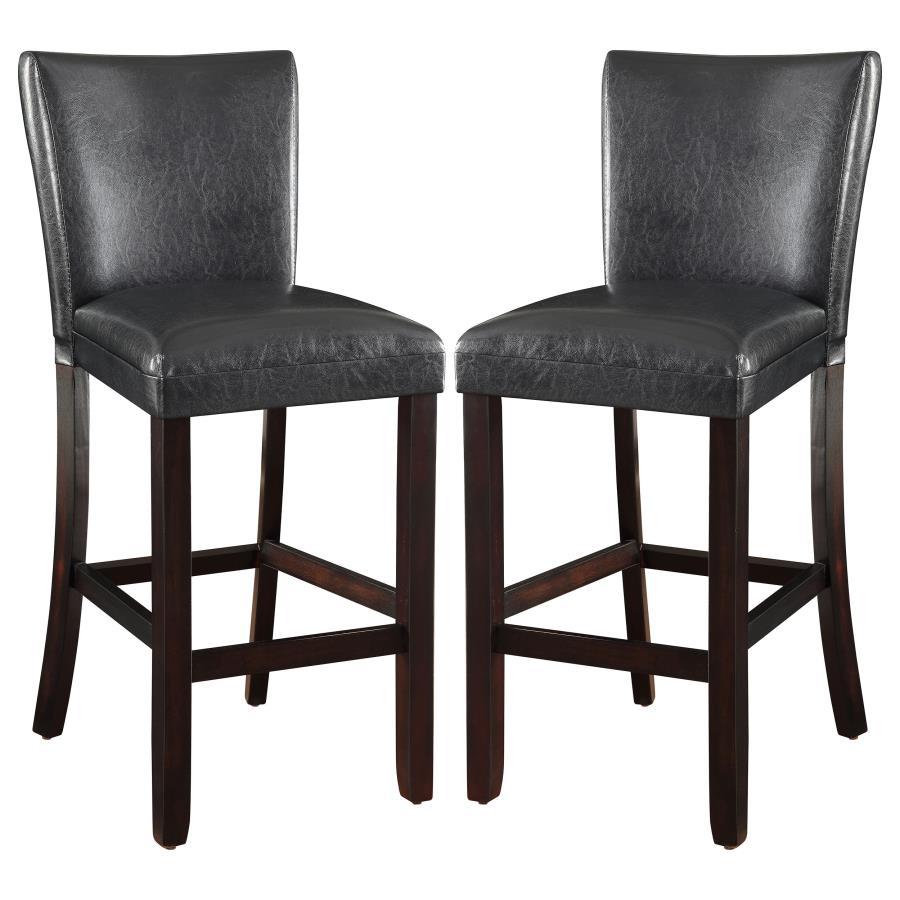 Alberton - Upholstered Bar Stools (Set of 2) - Black And Cappuccino