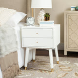 LYLA RETRO NIGHTSTAND / WHITE/GOLD