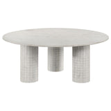 Astoria - Round Genuine Marble Coffee Table - White