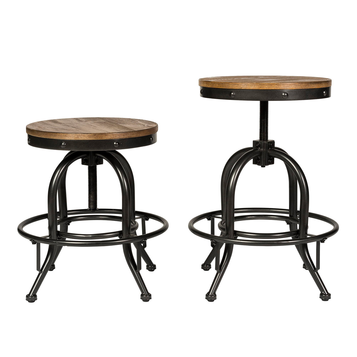 Vintage Series - Adjustable Height Counter Stool - Dark Brown