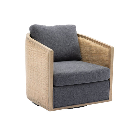 Barrel, Comfy Round Accent Sofa Chair With 360 Degree Swivel, Leisure Arm