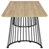 Altus - Swirl Base Dining Table - Natural Oak And Gunmetal