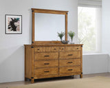 Brenner - 8-Drawer Dresser With Mirror - Rustic Honey
