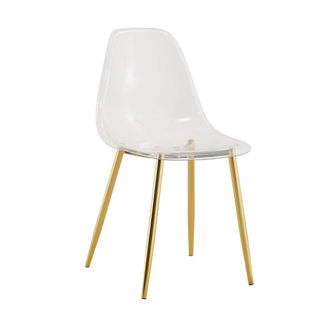 Modern Transparent Ergonomic Dining Chair With Metal Legs And Comfortable Design