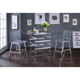 Nadie - Counter Height Table - Chrome & Clear Glass