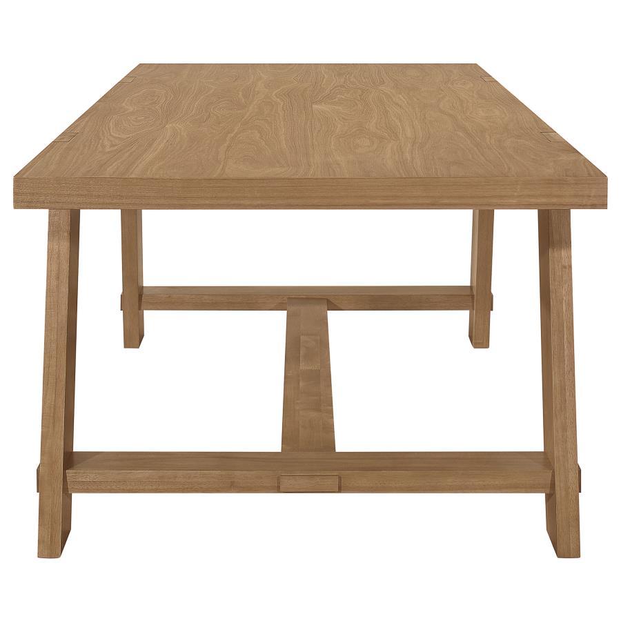 Sharon - Rectangular Trestle Base Dining Table - Blue And Brown