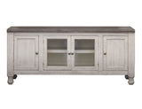 Stone - TV Stand / Wall Unit - Antiqued Ivory / Weathered Gray