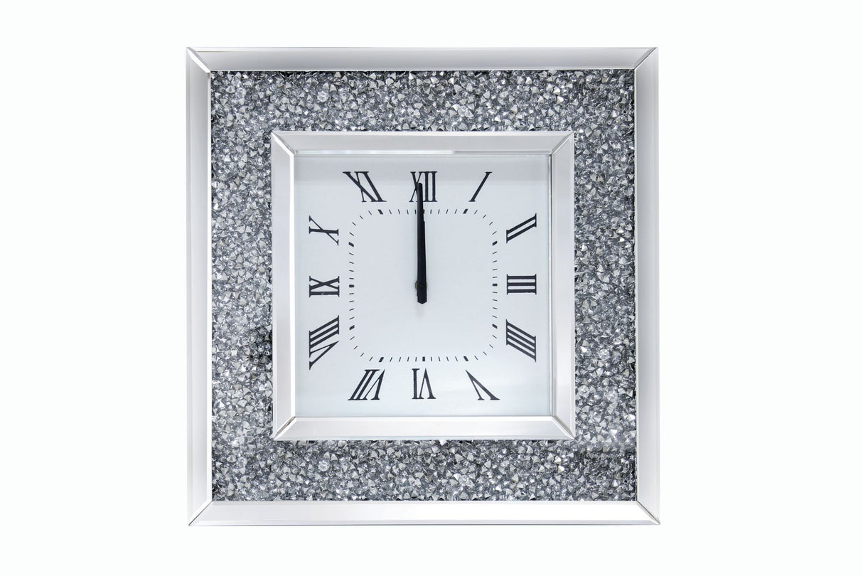 Noralie - Wall Clock - Mirrored & Faux Diamonds - 20"