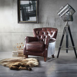 Brancaster - Accent Chair - Vintage Brown & Aluminum