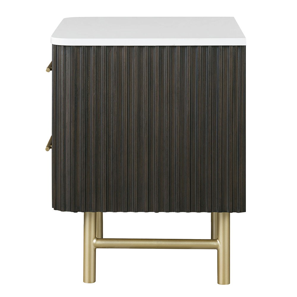 Clayten - Nightstand - Marble Top & Espreeso Finish