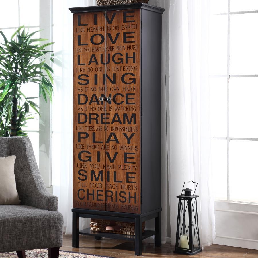 Lovegood - 2-Door Accent Cabinet - Rich Brown And Black