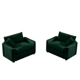 Modern Classic Corduroy Fabric Single Chair Deep Seat Sofa With Pillow