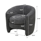 Affinity Modern Curved Back Upholstered Accent Chair With Soft Cozy Boucle Fabric - Dark Gray