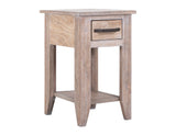 White Teak - Chairside Table - Ivory White