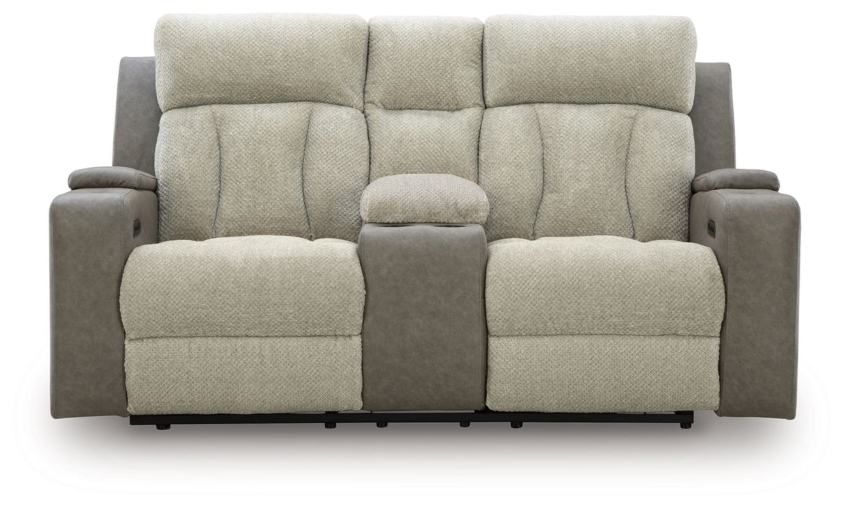 WhipLash - Sisal - Power Reclining Loveseat With Console / Adj Headrest