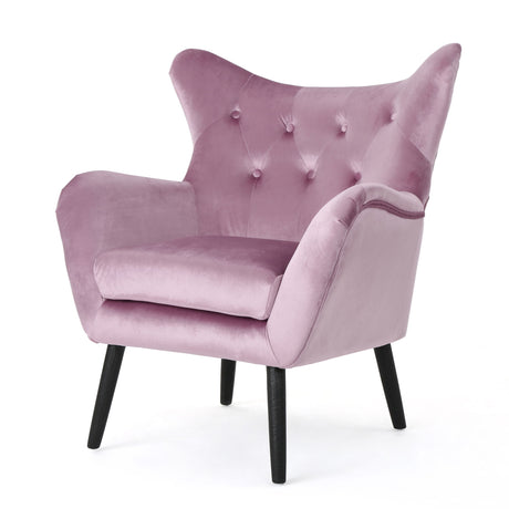 Alyssa - Mid Century Upholstered Arm Chair With Wingback Design
