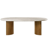 Darcy - Dining Table - Natural Marble Top & Dark Walnut Finish