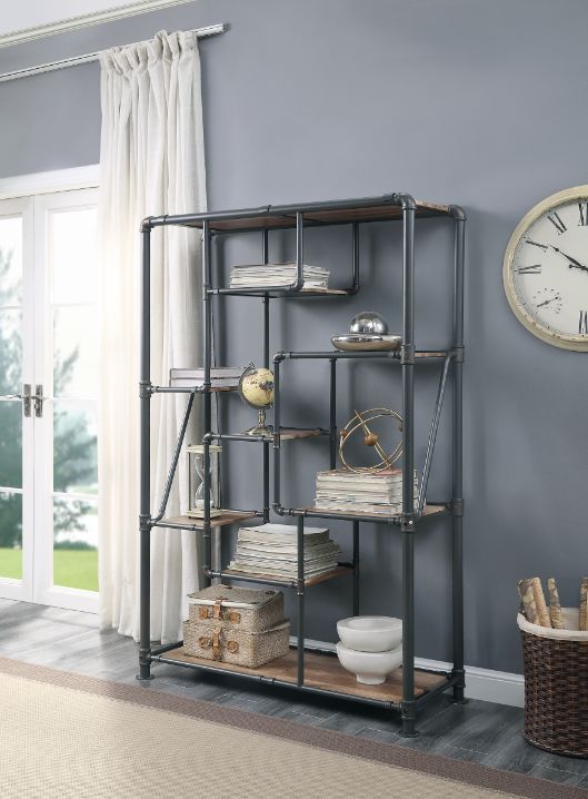 Brantley - Bookshelf - Antique Oak & Sandy Gray Finish