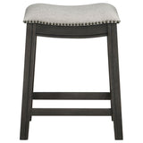 Elliston - Backless Counter Height Saddle Bar Stool (Set of 2) - Dark Grey And Beige