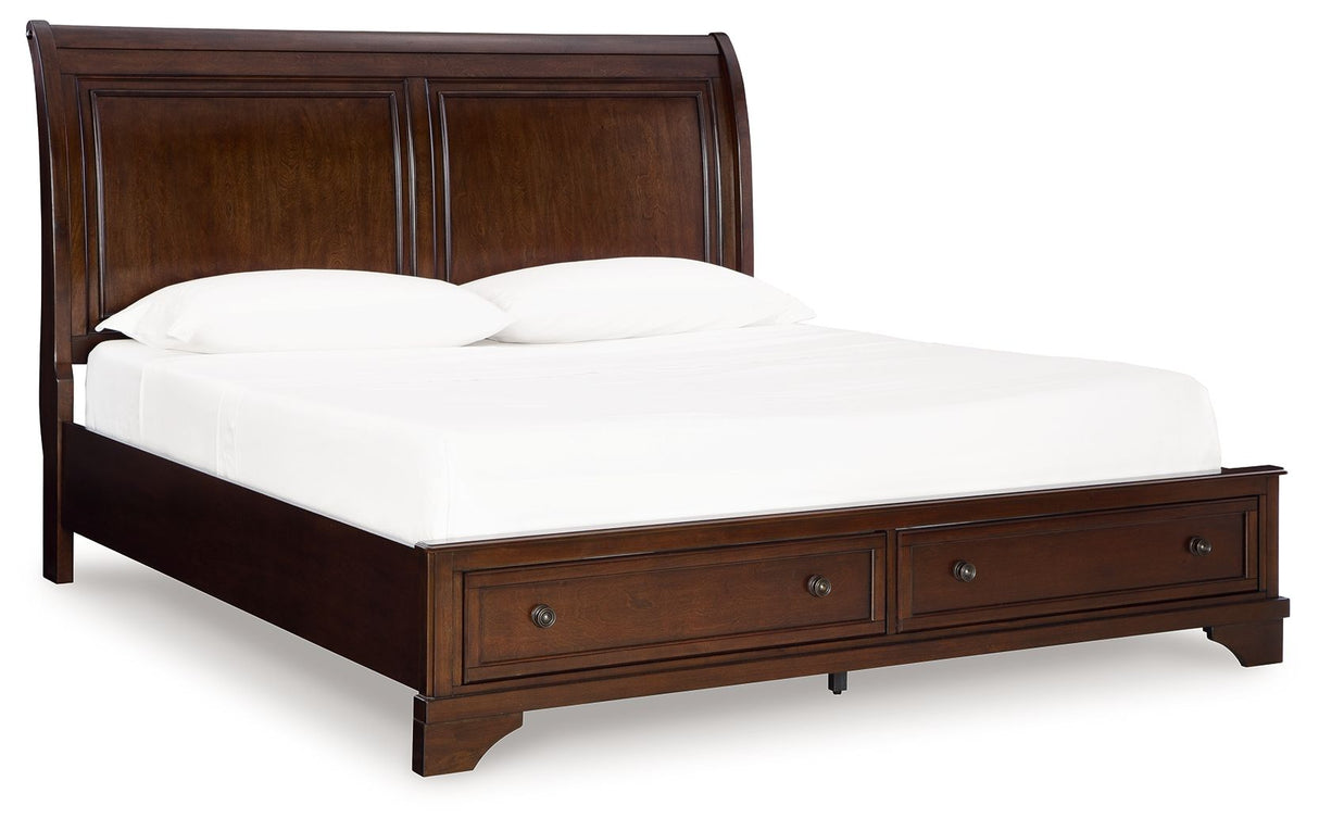 Trellington - Brown - King Sleigh Storage Bed