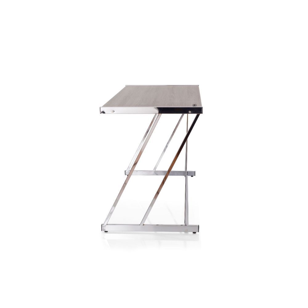 Finis - Desk - Weathered Oak & Chrome