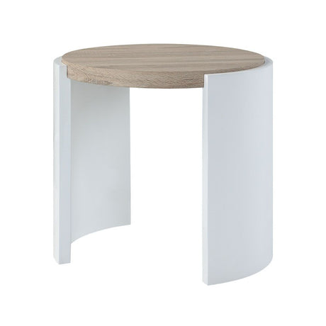Zoma - End Table - Oak & White High
