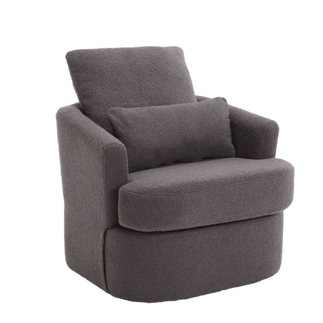 Modern Barrel Comfy Round Accent Sofa Chair, 360 Degree Swivel