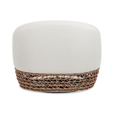 Willow - Upholstered Woven Patio Deep Seating Armchair, Wicker Frame - Wheat Beige / Golden Brown